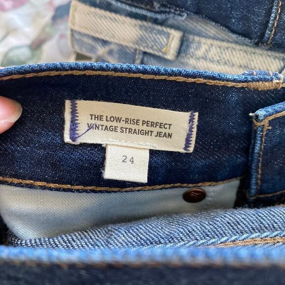 MADEWELL Low Rise Perfect Vintage Straight Jean Lilycrest Wash Size 24 Dark Wash - Picture 7 of 10
